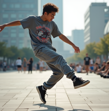 Breakdance aux JO 2028 : pour quelles raisons n’est-il pas au programme ? Jeune danseur breakdance en pleine pose dans une place urbaine