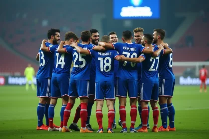 Groupe de joueurs de Versailles 78 en célébration sur le terrain