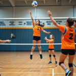 Définition du volley-ball selon Metzler : une analyse approfondie et précise Jeunes joueuses de volleyball en action dans un gymnase moderne