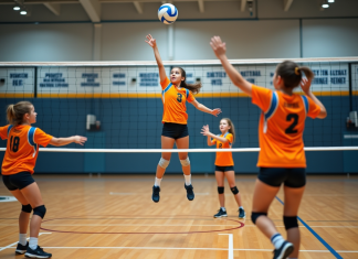 Définition du volley-ball selon Metzler : une analyse approfondie et précise Jeunes joueuses de volleyball en action dans un gymnase moderne