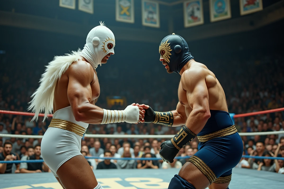 Face-à-face entre L'Ange blanc et une icône du catch français sur le ring