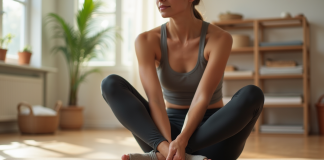 Chaussures pour Pilates : choisir le bon footwear pour la pratique ! Femme en Pilates portant chaussures minimalistes dans un studio lumineux