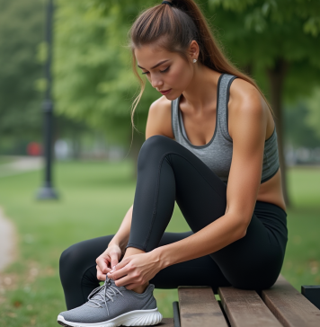 Entraînement à jeun ou nourri : quel est le meilleur choix ? Jeune femme sportive en ville s'apprêtant à courir