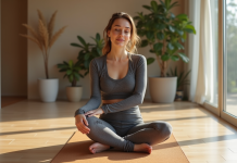 Yoga : bénéfices et contre-indications des DOMS en pratique Femme en yoga étirement hamstrings dans studio lumineux