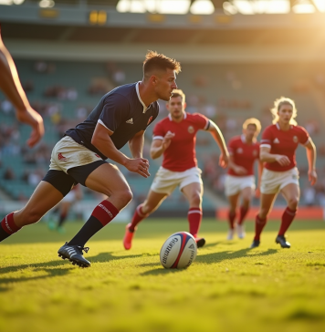 Rugby : combien de temps cela prend-il pour jouer un match ? Joueurs de rugby en action sur le terrain en plein jour
