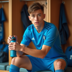 Boire du Gatorade avant un match : meilleur moment et avantages Jeune joueur de football en préparation avant match
