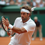 Légendes du tennis : le talent infini de ces icônes de la raquette ! Joueur de tennis masculin en action sur terre battue