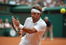 Légendes du tennis : le talent infini de ces icônes de la raquette ! Joueur de tennis masculin en action sur terre battue