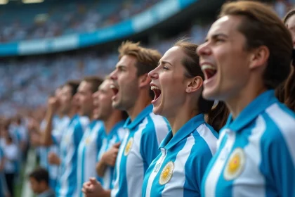 Fans argentins en stade lors d un match passionne
