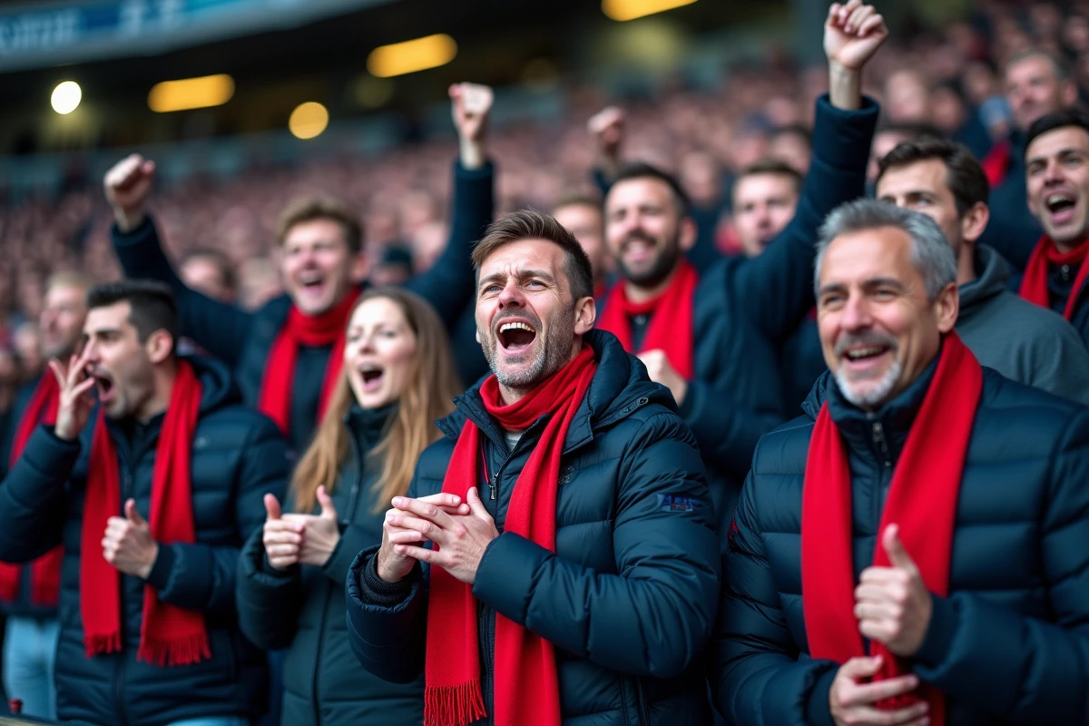 Supporters PSG enthousiastes dans le stade